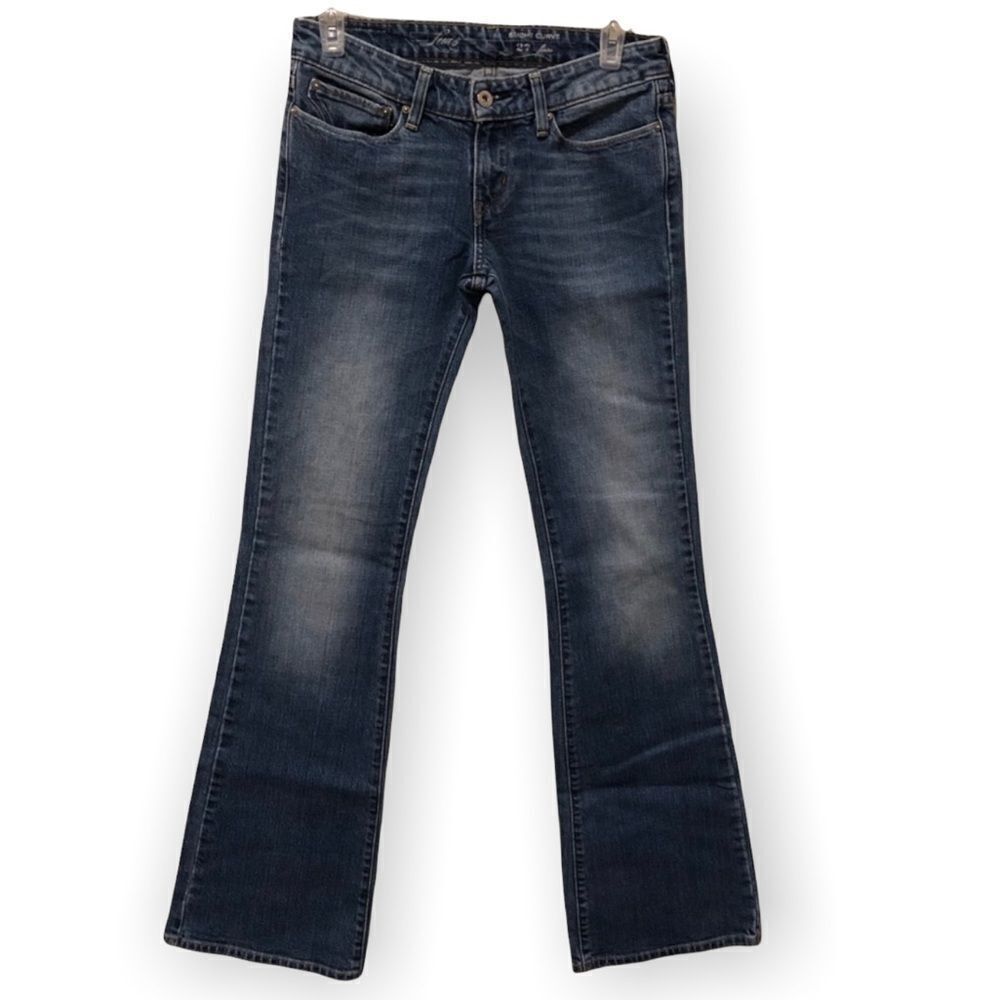 Levi’s 27 Blue Denim Jeans Whiskering Medium Wash Slight Curve Flare